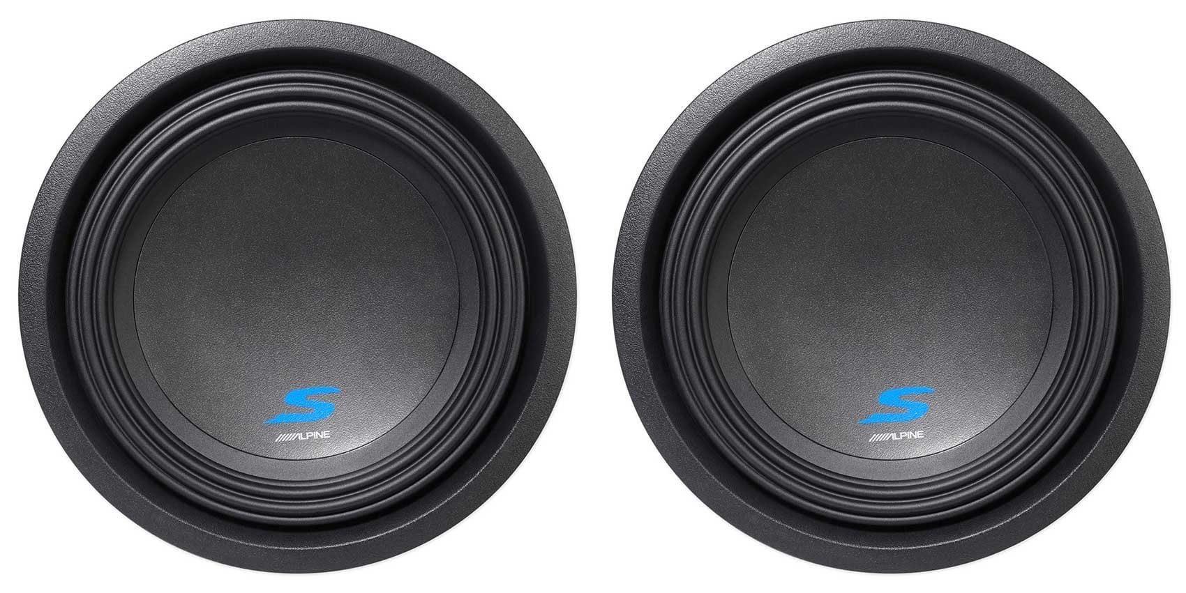 (2) Alpine S-W10D4 10″ 3600 Watt Dual 4-Ohm Car Audio Subwoofers DVC Subs SW10D4